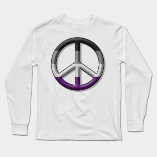 Peace Pride design in Asexual pride flag colors Long Sleeve T-Shirt